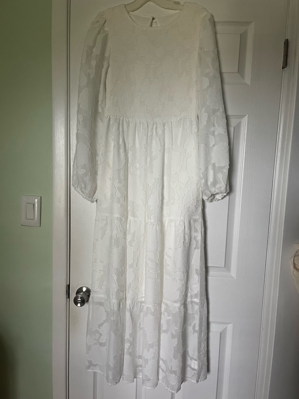 White Floral Tier Maxi Dress